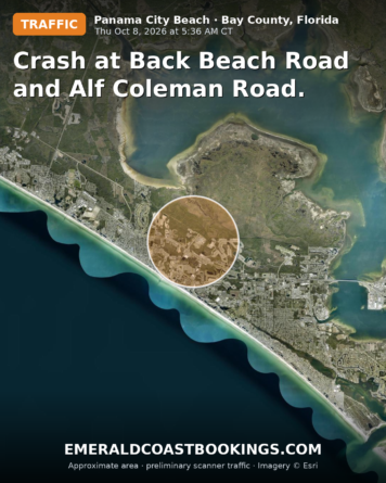 Map: Crash at Back Beach Road and Alf Coleman Road.
