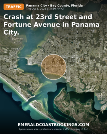 Map: Crash at 23rd Street and Fortune Avenue in Panama City.