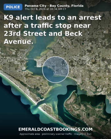 Map: K9 alert leads to an arrest after a traffic stop near 23rd Street and Beck Avenue.