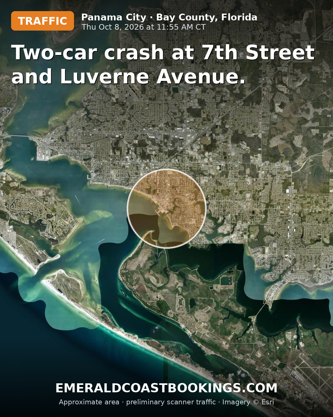 Map: Two-car crash at 7th Street and Luverne Avenue.