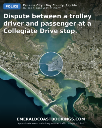 Map: Dispute between a trolley driver and passenger at a Collegiate Drive stop.