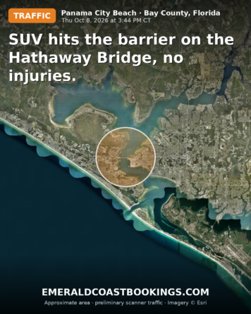 Map: SUV hits the barrier on the Hathaway Bridge, no injuries.