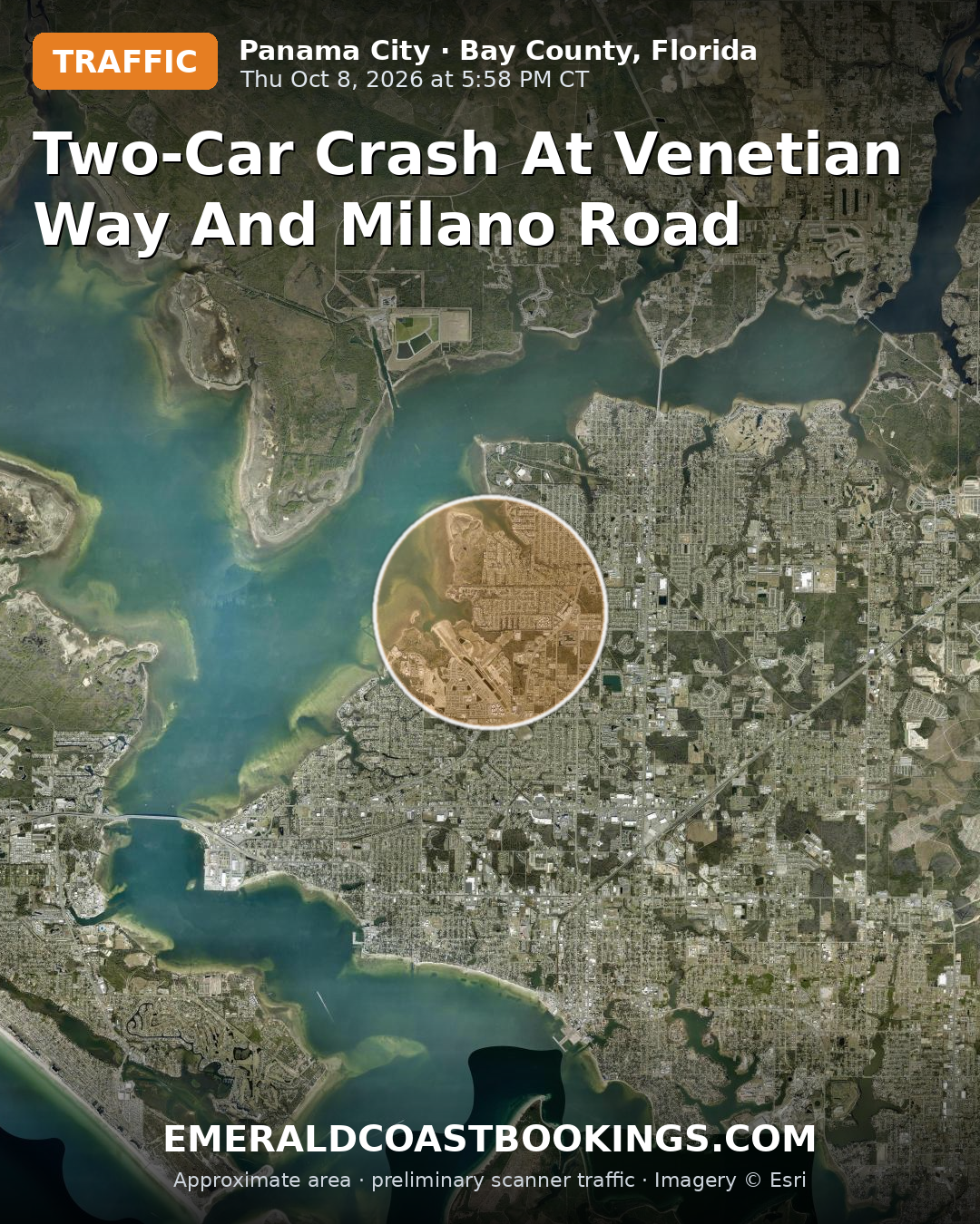 Map: TWO-CAR CRASH AT VENETIAN WAY AND MILANO ROAD