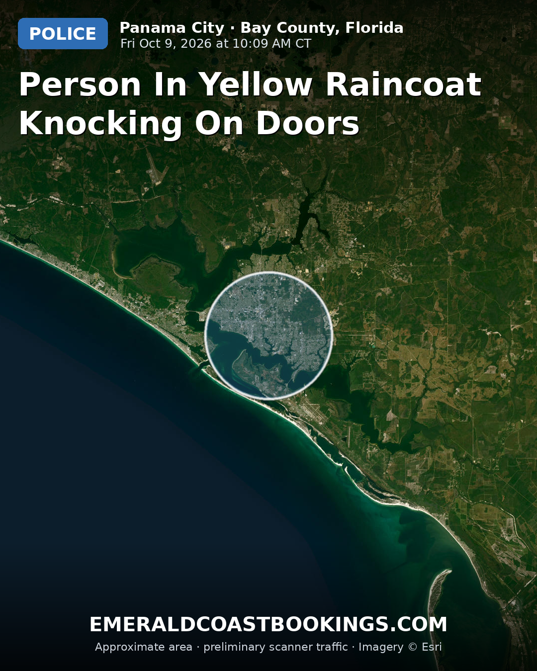 Map: PERSON IN YELLOW RAINCOAT KNOCKING ON DOORS