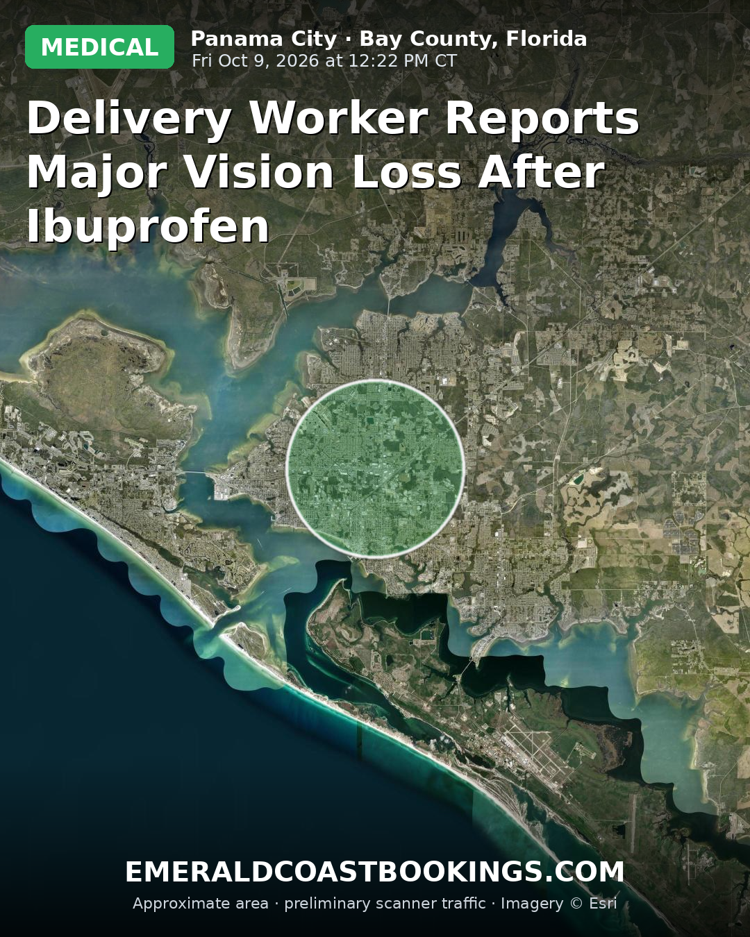 Map: DELIVERY WORKER REPORTS MAJOR VISION LOSS AFTER IBUPROFEN