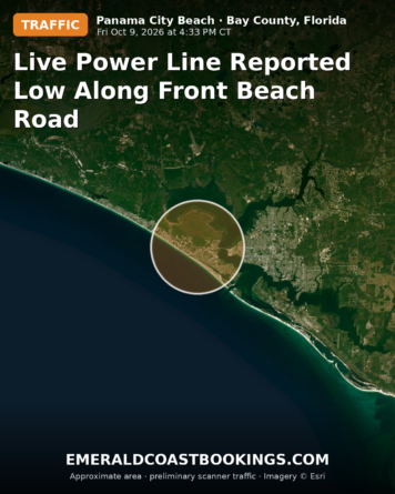 Map: Live Power Line Reported Low Along Front Beach Road