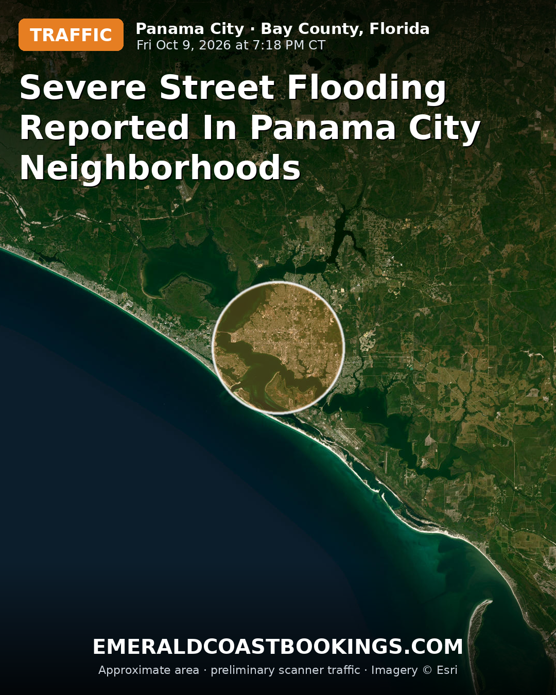 Map: SEVERE STREET FLOODING REPORTED IN PANAMA CITY NEIGHBORHOODS