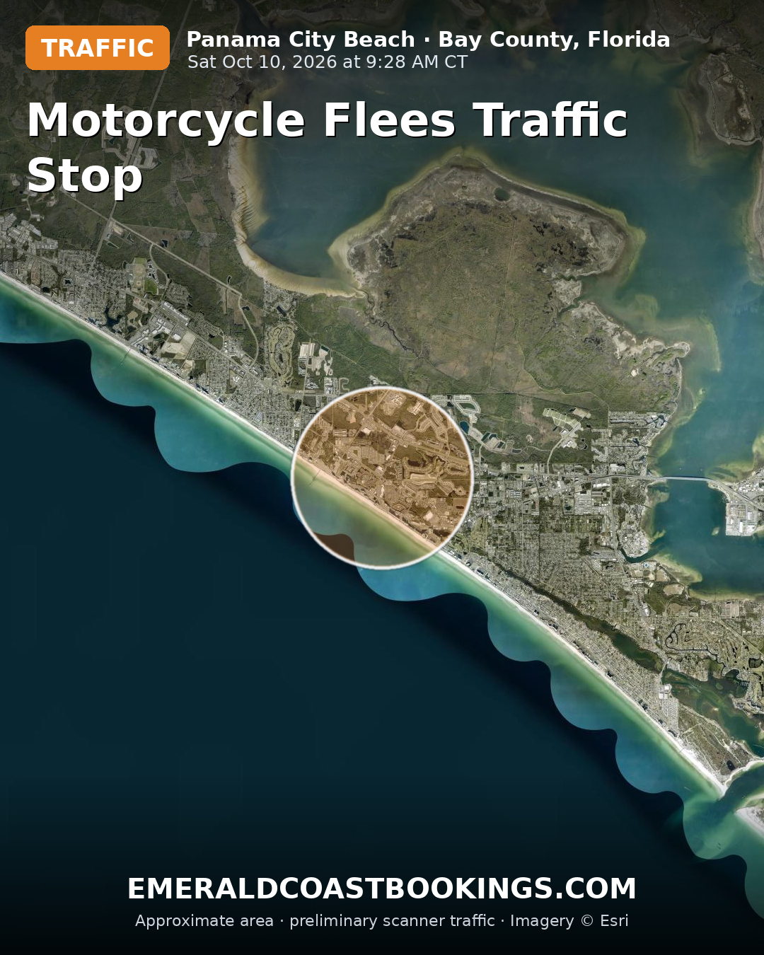 Map: MOTORCYCLE FLEES TRAFFIC STOP