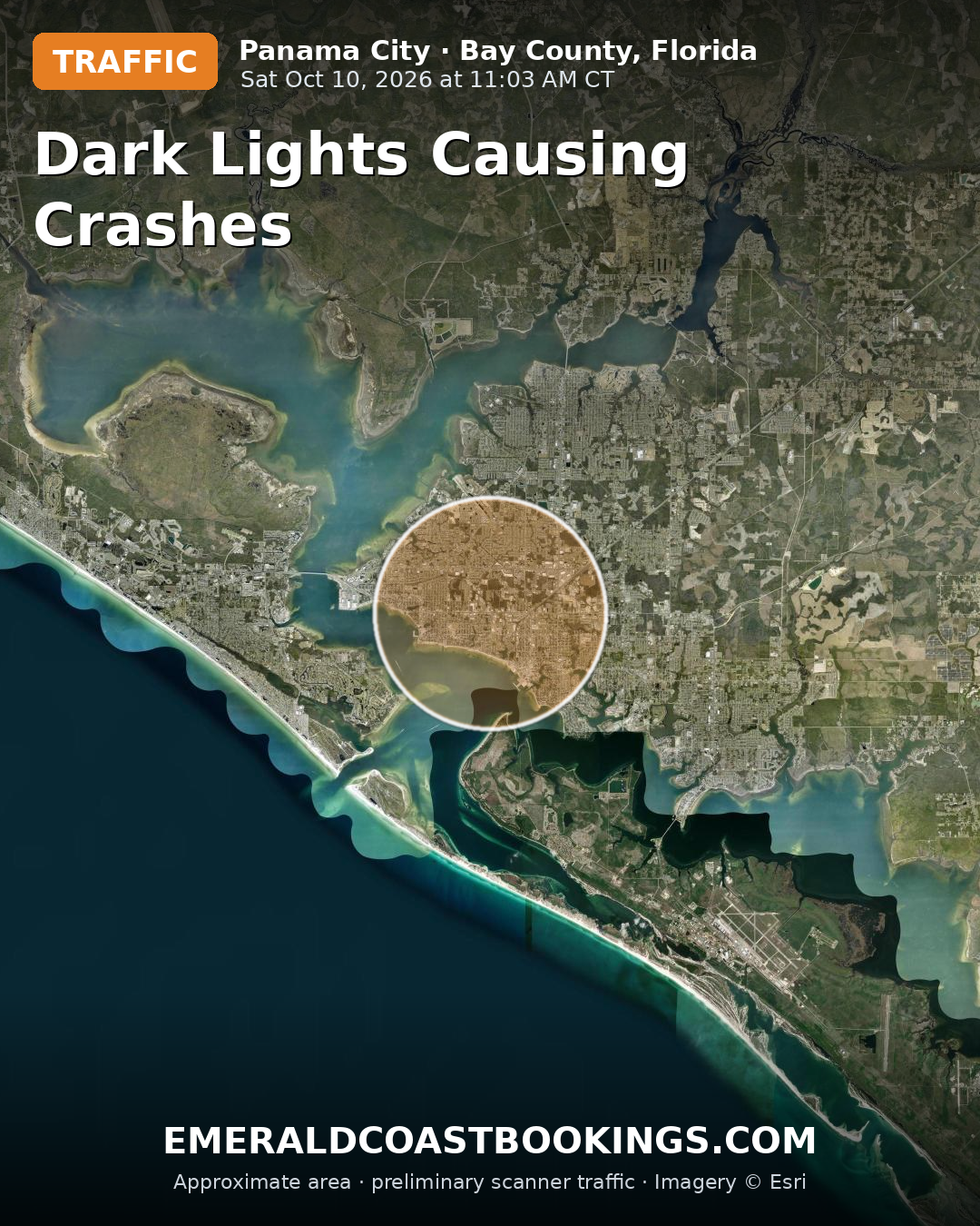 Map: DARK LIGHTS CAUSING CRASHES