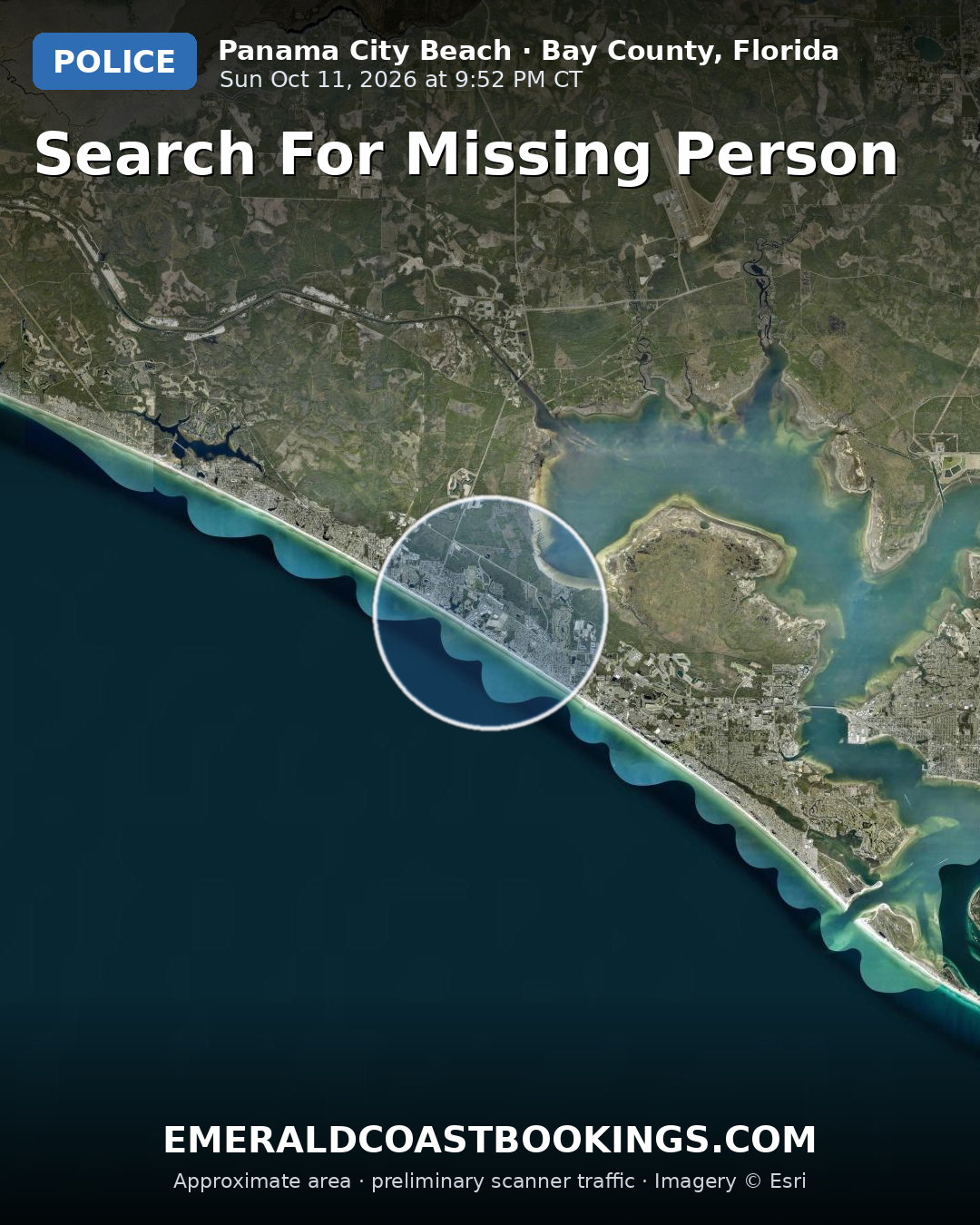 Map: SEARCH FOR MISSING PERSON