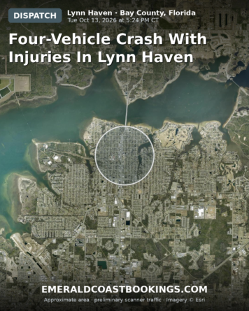 Map: Four-vehicle Crash with Injuries in Lynn Haven