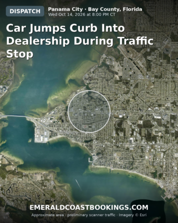 Map: Car Jumps Curb into Dealership during Traffic Stop