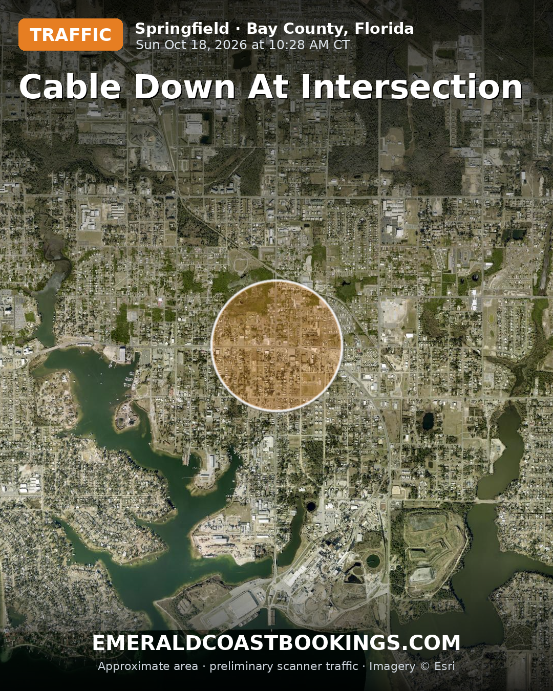 Map: CABLE DOWN AT INTERSECTION