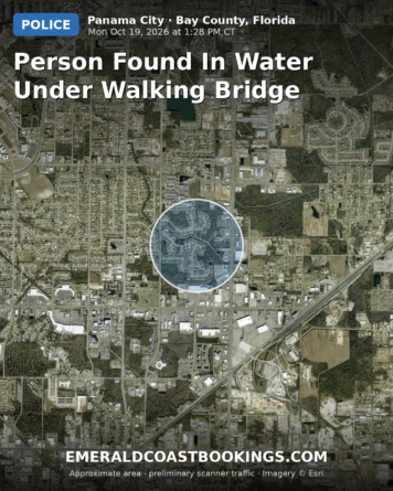 Map: Person Found in Water Under Walking Bridge