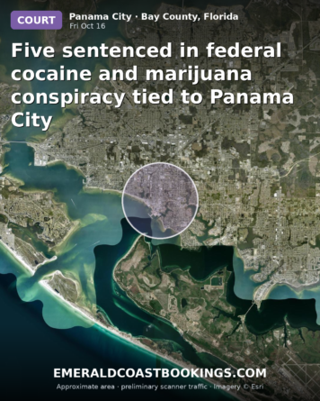 Map: Five sentenced in federal cocaine and marijuana conspiracy tied to Panama City