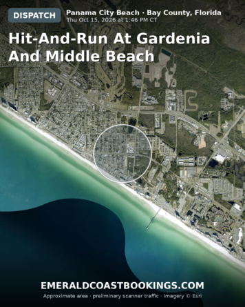 Map: Hit-and-run at Gardenia and Middle Beach