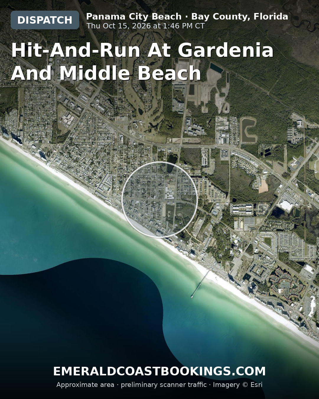Map: HIT-AND-RUN AT GARDENIA AND MIDDLE BEACH