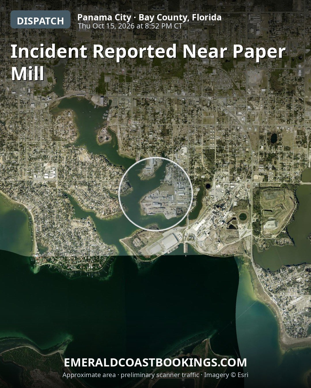 Map: INCIDENT REPORTED NEAR PAPER MILL