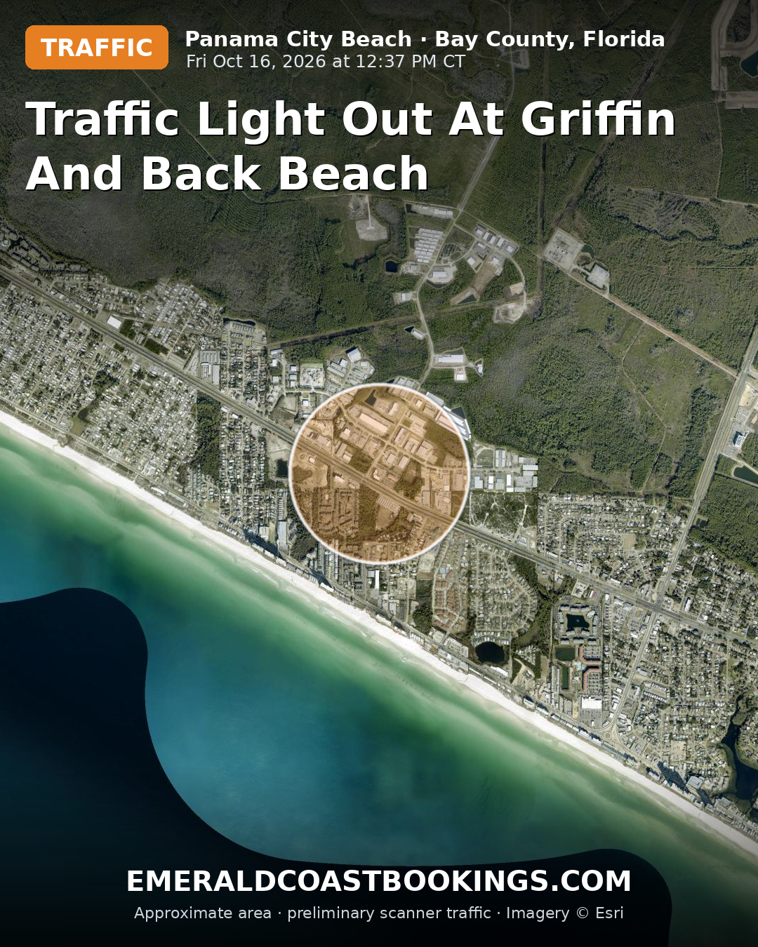 Map: TRAFFIC LIGHT OUT AT GRIFFIN AND BACK BEACH