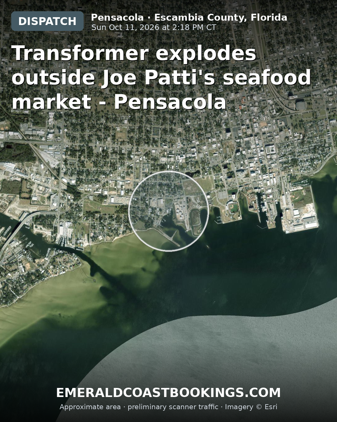 Map: Transformer explodes outside Joe Patti's seafood market - Pensacola